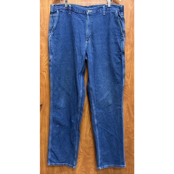 Carhartt Other - Carhartt Dungaree Fit Mens 38x34 Blue Cotton Carpenter Work Rental Jeans Y2K